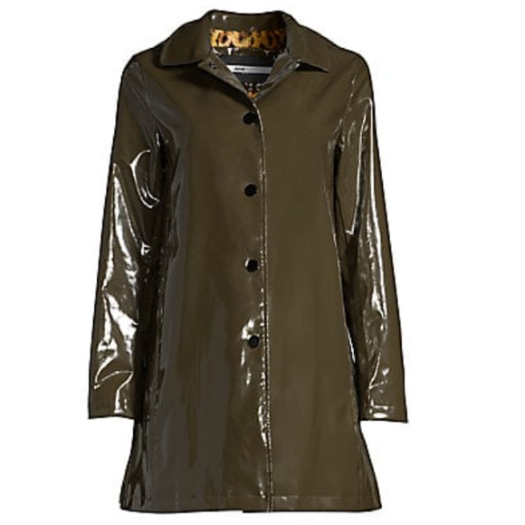 JANE POST ARMY ICONIC LEOPARD FAUX FUR LINED PRINCESS RAIN SLICKER COAT JACKET S - Picture 8 of 16